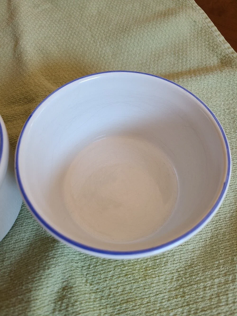 Vintage Maxam Italian Daisy Ramekins Portugal - Blue & Yellow - Set of 2